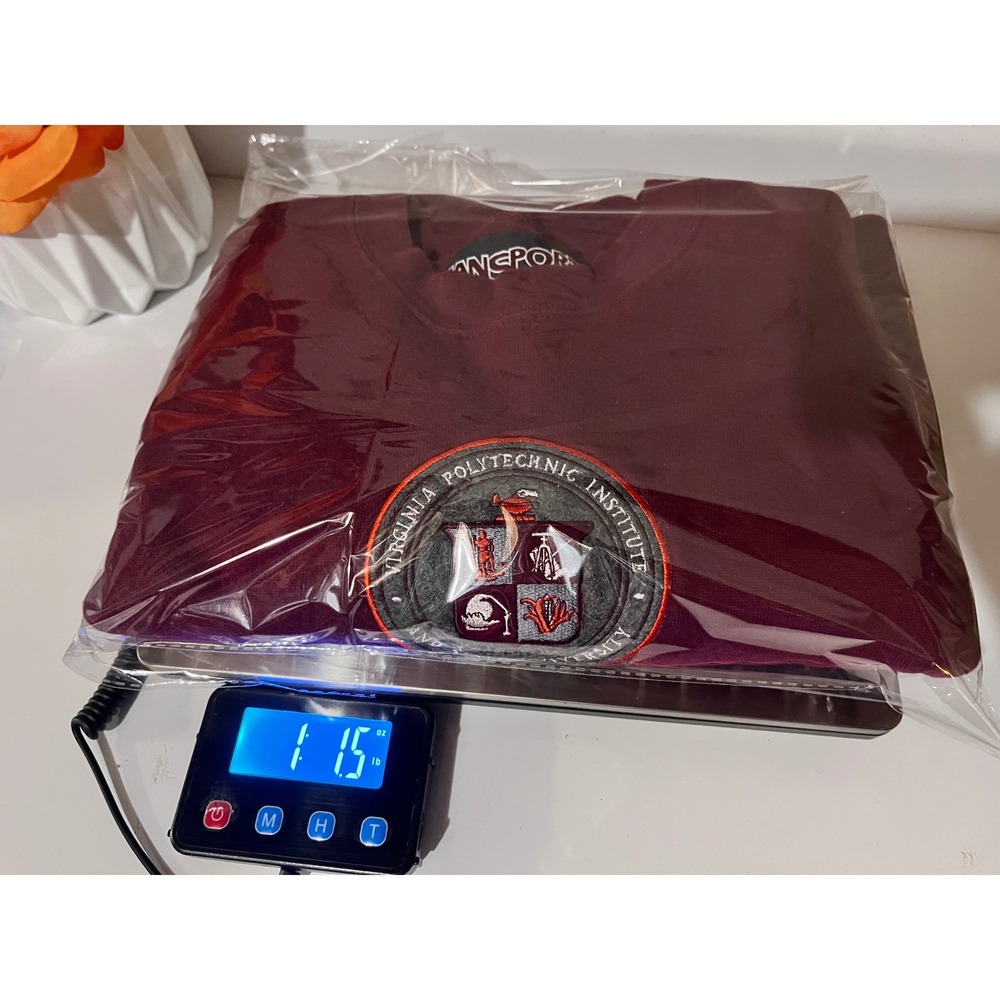 Vintage 90s JanSport Virginia Tech Sweatshirt M Maroon VT College Hokies Crest - Picture 9 of 9